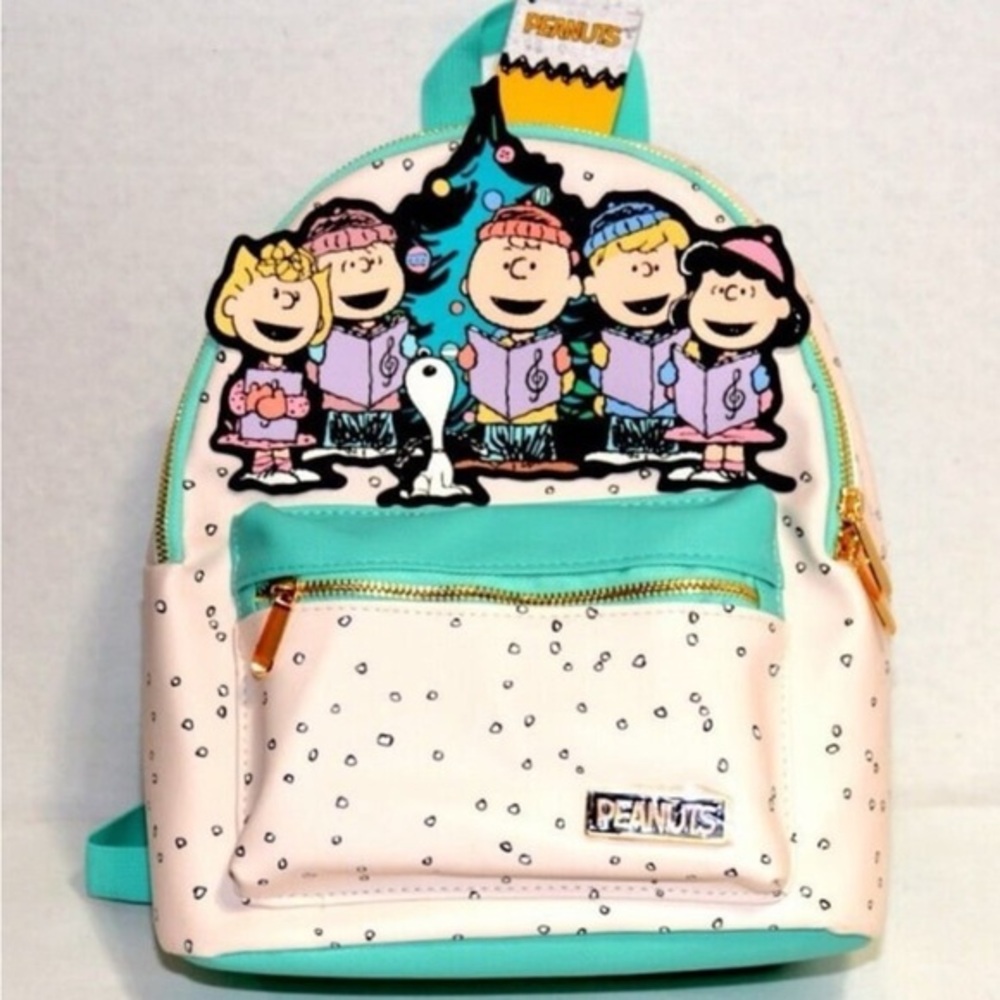Peanuts nwt snoopy Character Backpack - Mint and Cream caroling